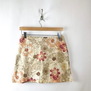 Eric Spencer A Line Floral Skirt Beige Sz 6P